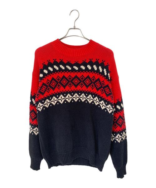 GAP（ギャップ）GAP (ギャップ) 厚手ニット ネイビー×レッド サイズ:Mの古着・服飾アイテム