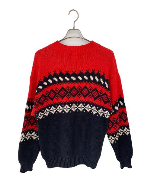 GAP（ギャップ）GAP (ギャップ) 厚手ニット ネイビー×レッド サイズ:Mの古着・服飾アイテム