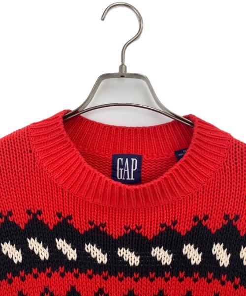 GAP（ギャップ）GAP (ギャップ) 厚手ニット ネイビー×レッド サイズ:Mの古着・服飾アイテム