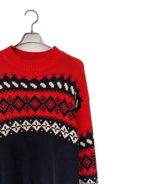 GAP（ギャップ）GAP (ギャップ) 厚手ニット ネイビー×レッド サイズ:Mの古着・服飾アイテム