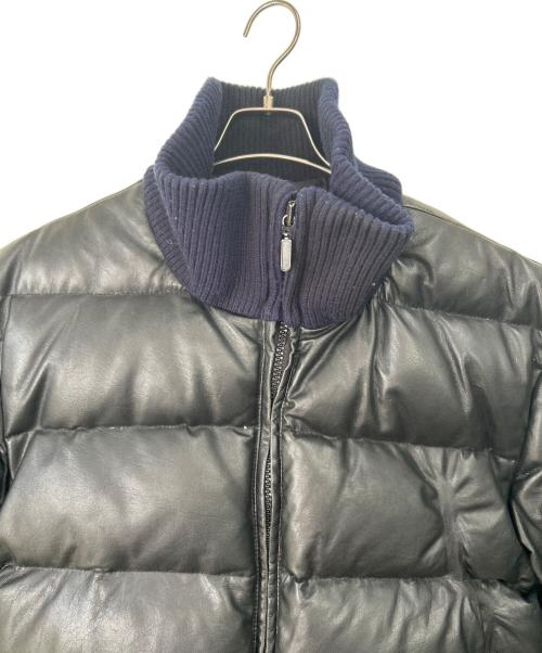 AVIREX（アヴィレックス）AVIREX (アヴィレックス) レザーダウンジャケット ブラック サイズ:Lの古着・服飾アイテム