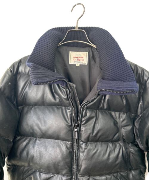 AVIREX（アヴィレックス）AVIREX (アヴィレックス) レザーダウンジャケット ブラック サイズ:Lの古着・服飾アイテム