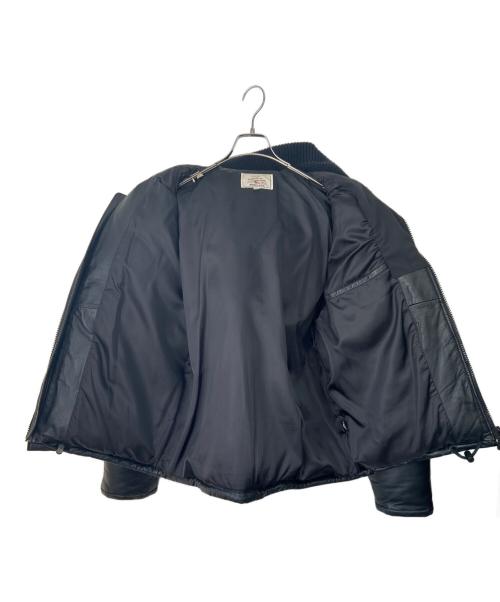 AVIREX（アヴィレックス）AVIREX (アヴィレックス) レザーダウンジャケット ブラック サイズ:Lの古着・服飾アイテム