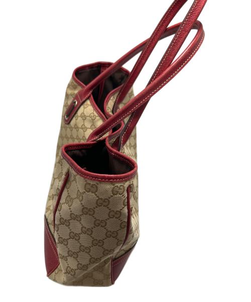 GUCCI（グッチ）GUCCI (グッチ) トートバッグ レッド×ベージュの古着・服飾アイテム