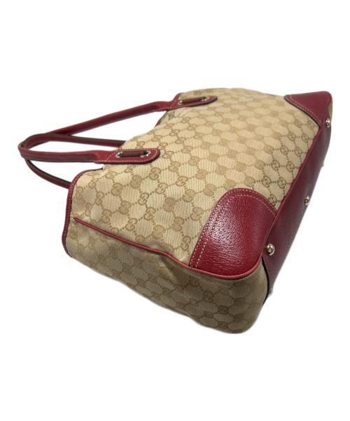 GUCCI（グッチ）GUCCI (グッチ) トートバッグ レッド×ベージュの古着・服飾アイテム