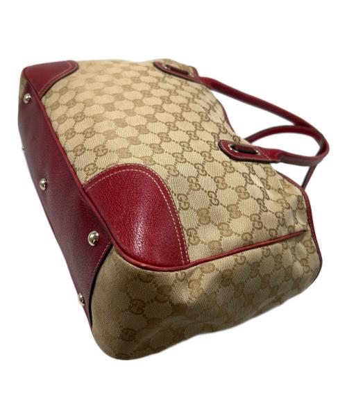 GUCCI（グッチ）GUCCI (グッチ) トートバッグ レッド×ベージュの古着・服飾アイテム