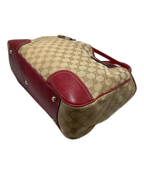 GUCCI（グッチ）GUCCI (グッチ) トートバッグ レッド×ベージュの古着・服飾アイテム