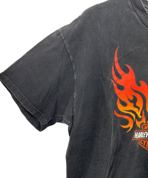 HARLEY-DAVIDSON（ハーレーダビッドソン）HARLEY-DAVIDSON (ハーレーダビッドソン) 半袖カットソー ブラック×オレンジ サイズ:Mの古着・服飾アイテム