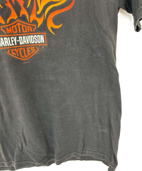 HARLEY-DAVIDSON（ハーレーダビッドソン）HARLEY-DAVIDSON (ハーレーダビッドソン) 半袖カットソー ブラック×オレンジ サイズ:Mの古着・服飾アイテム