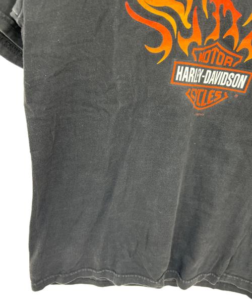 HARLEY-DAVIDSON（ハーレーダビッドソン）HARLEY-DAVIDSON (ハーレーダビッドソン) 半袖カットソー ブラック×オレンジ サイズ:Mの古着・服飾アイテム