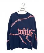 WHITELANDホワイトランド）の古着「厚手ニット」｜ネイビー