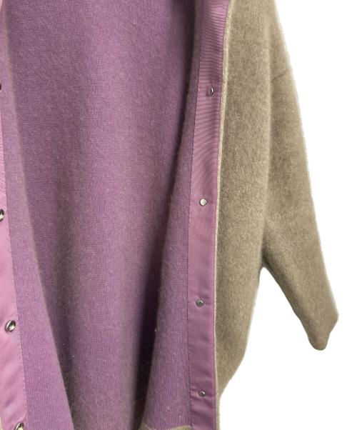 ELENDEEK（エレンディーク）ELENDEEK (エレンディーク) ラクーンミックスダブルカーディガン グレー サイズ:Fの古着・服飾アイテム