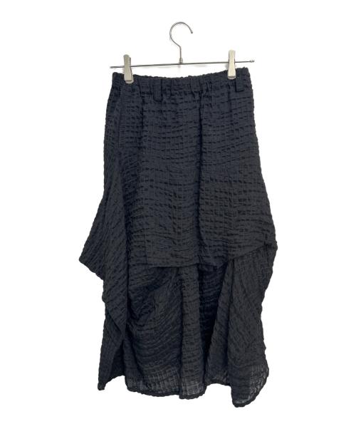 慈雨（ジウ）慈雨 (ジウ) ワッフルスカート ブラック サイズ:M〜Lの古着・服飾アイテム