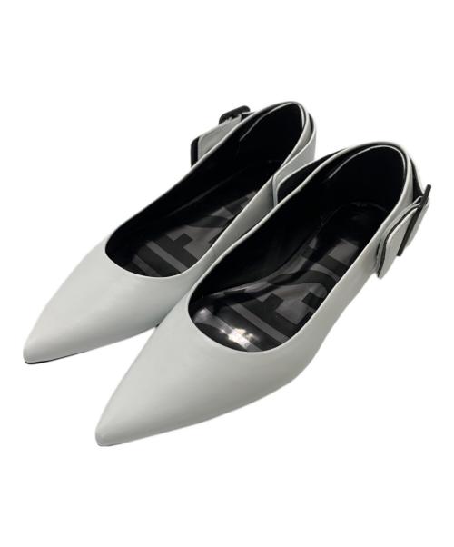 DIESEL（ディーゼル）DIESEL (ディーゼル) バックストラップバレエシューズ ホワイト サイズ:SIZE 37の古着・服飾アイテム