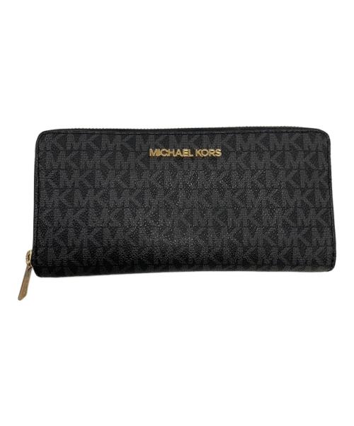MICHAEL KORS（マイケル・コース）MICHAEL KORS (マイケル・コース) 長財布 ブラック×ゴールドの古着・服飾アイテム