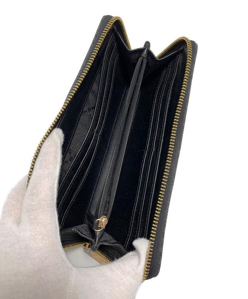MICHAEL KORS（マイケル・コース）MICHAEL KORS (マイケル・コース) 長財布 ブラック×ゴールドの古着・服飾アイテム