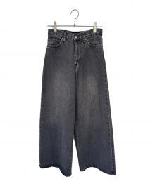 SLOBE IENA（スローブ イエナ）の古着「ワイドデニムパンツ」｜ブラック