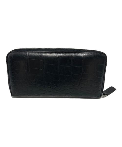 GIORGIO ARMANI（ジョルジョアルマーニ）GIORGIO ARMANI (ジョルジョアルマーニ) ラウンドファスナー財布 ブラックの古着・服飾アイテム