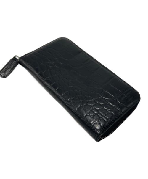 GIORGIO ARMANI（ジョルジョアルマーニ）GIORGIO ARMANI (ジョルジョアルマーニ) ラウンドファスナー財布 ブラックの古着・服飾アイテム