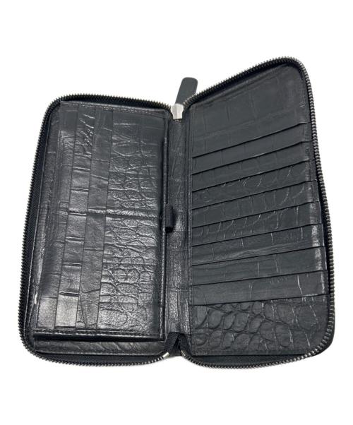 GIORGIO ARMANI（ジョルジョアルマーニ）GIORGIO ARMANI (ジョルジョアルマーニ) ラウンドファスナー財布 ブラックの古着・服飾アイテム