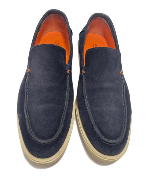 Santoni（サントーニ）Santoni (サントーニ) アーモンドトゥ スエードローファー ネイビー サイズ:US7の古着・服飾アイテム