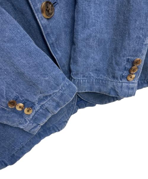 PAPAS（パパス）PAPAS (パパス) リネンジャケット ブルー サイズ:Sの古着・服飾アイテム