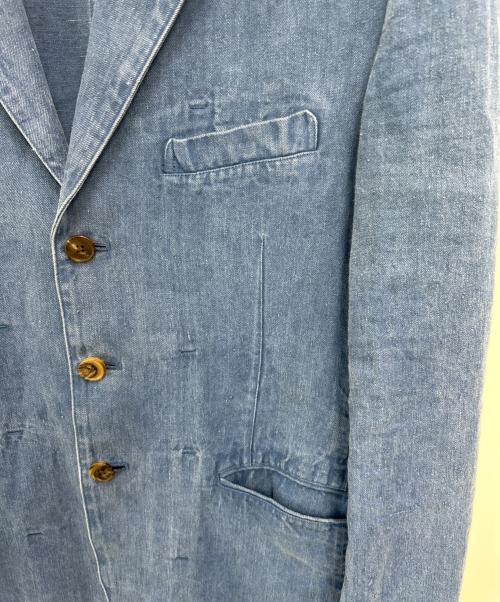 PAPAS（パパス）PAPAS (パパス) リネンジャケット ブルー サイズ:Sの古着・服飾アイテム