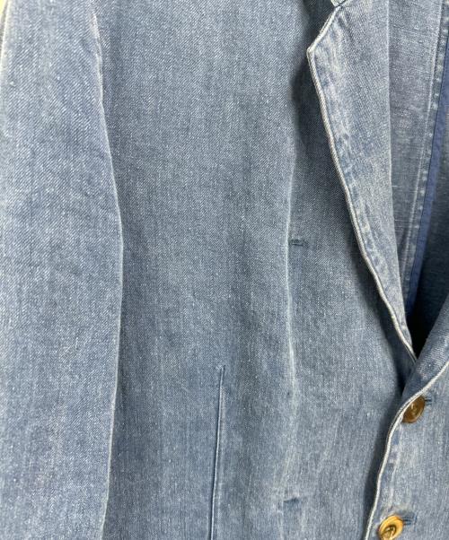 PAPAS（パパス）PAPAS (パパス) リネンジャケット ブルー サイズ:Sの古着・服飾アイテム
