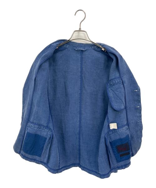 PAPAS（パパス）PAPAS (パパス) リネンジャケット ブルー サイズ:Sの古着・服飾アイテム