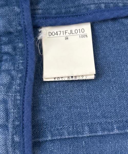 PAPAS（パパス）PAPAS (パパス) リネンジャケット ブルー サイズ:Sの古着・服飾アイテム