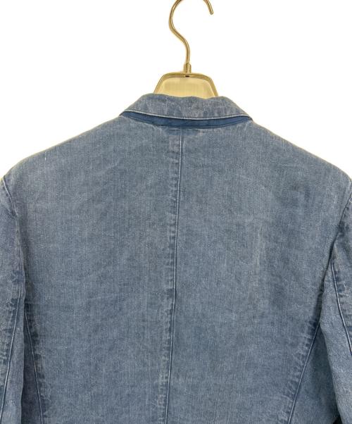 PAPAS（パパス）PAPAS (パパス) リネンジャケット ブルー サイズ:Sの古着・服飾アイテム