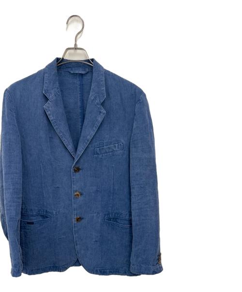 PAPAS（パパス）PAPAS (パパス) リネンジャケット ブルー サイズ:Sの古着・服飾アイテム