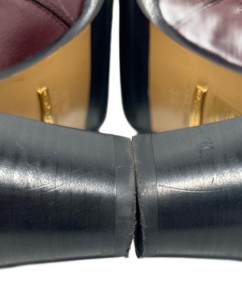 GUCCI（グッチ）GUCCI (グッチ) ヒールロゴサイドジップ ブーティ ボルドー サイズ:35 1/2の古着・服飾アイテム