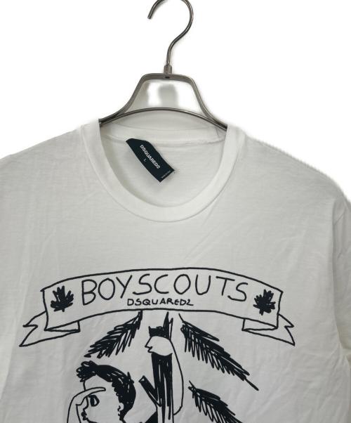 DSQUARED2（ディースクエアード）DSQUARED2 (ディースクエアード) 半袖カットソー ホワイト サイズ:Lの古着・服飾アイテム