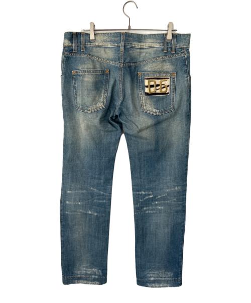 DOLCE & GABBANA（ドルチェ＆ガッバーナ）DOLCE & GABBANA (ドルチェ＆ガッバーナ) ダメージ加工デニムパンツ インディゴ サイズ:52の古着・服飾アイテム