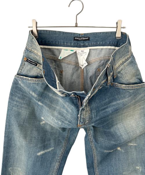DOLCE & GABBANA（ドルチェ＆ガッバーナ）DOLCE & GABBANA (ドルチェ＆ガッバーナ) ダメージ加工デニムパンツ インディゴ サイズ:52の古着・服飾アイテム