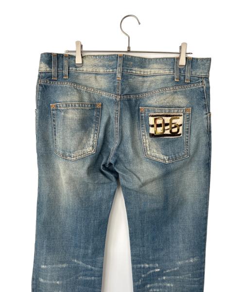 DOLCE & GABBANA（ドルチェ＆ガッバーナ）DOLCE & GABBANA (ドルチェ＆ガッバーナ) ダメージ加工デニムパンツ インディゴ サイズ:52の古着・服飾アイテム