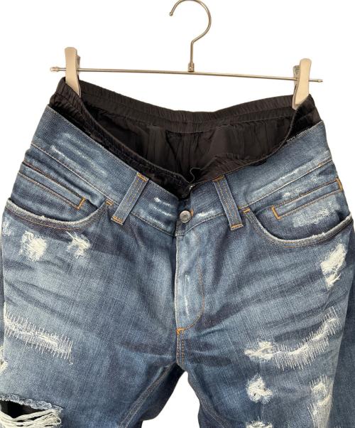 DOLCE & GABBANA（ドルチェ＆ガッバーナ）DOLCE & GABBANA (ドルチェ＆ガッバーナ) アンダーウェアレイヤードデニムパンツ インディゴ サイズ:50の古着・服飾アイテム