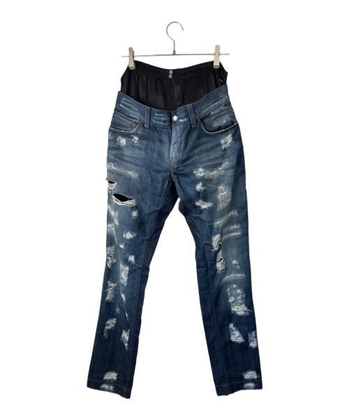 DOLCE & GABBANA（ドルチェ＆ガッバーナ）DOLCE & GABBANA (ドルチェ＆ガッバーナ) アンダーウェアレイヤードデニムパンツ インディゴ サイズ:50の古着・服飾アイテム