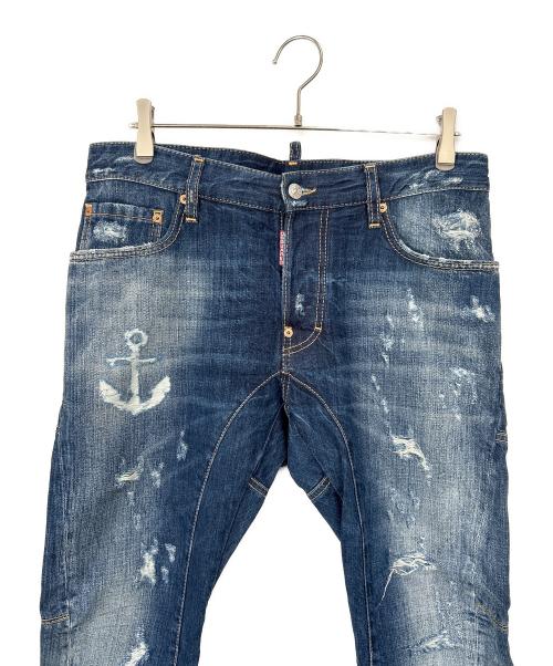 DSQUARED2（ディースクエアード）DSQUARED2 (ディースクエアード) ダメージ加工デニムパンツ インディゴ サイズ:48の古着・服飾アイテム