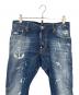 中古・古着 DSQUARED2 (ディースクエアード) ダメージ加工デニムパンツ インディゴ サイズ:48：8000円