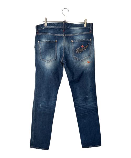 DSQUARED2（ディースクエアード）DSQUARED2 (ディースクエアード) ペンキダメージ加工デニムパンツ インディゴ サイズ:52の古着・服飾アイテム
