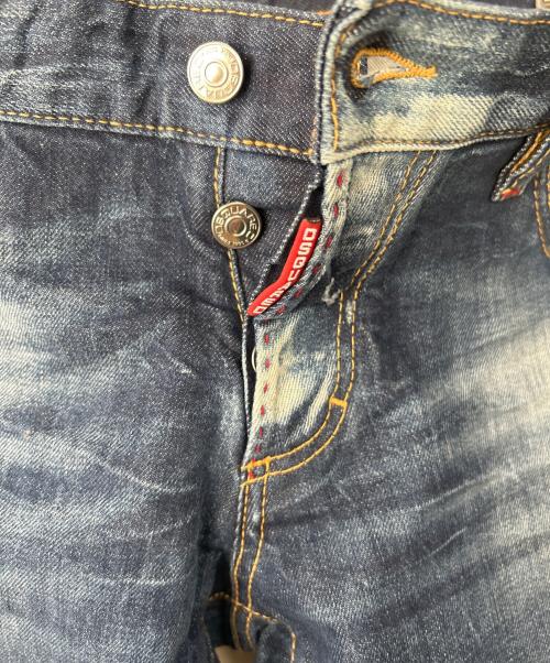 DSQUARED2（ディースクエアード）DSQUARED2 (ディースクエアード) ペンキダメージ加工デニムパンツ インディゴ サイズ:52の古着・服飾アイテム