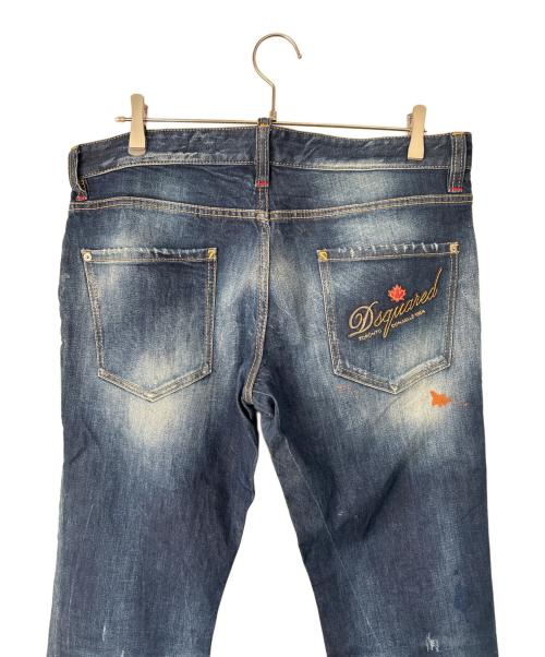 DSQUARED2（ディースクエアード）DSQUARED2 (ディースクエアード) ペンキダメージ加工デニムパンツ インディゴ サイズ:52の古着・服飾アイテム