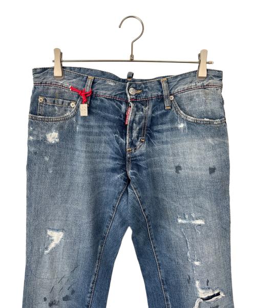 DSQUARED2（ディースクエアード）DSQUARED2 (ディースクエアード) リペア加工デニムパンツ インディゴ サイズ:48の古着・服飾アイテム