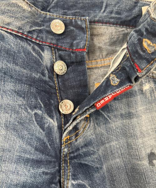 DSQUARED2（ディースクエアード）DSQUARED2 (ディースクエアード) リペア加工デニムパンツ インディゴ サイズ:48の古着・服飾アイテム