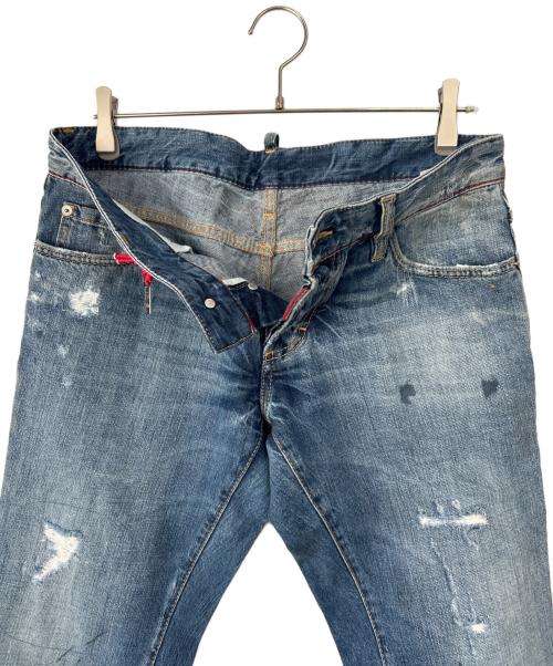 DSQUARED2（ディースクエアード）DSQUARED2 (ディースクエアード) リペア加工デニムパンツ インディゴ サイズ:48の古着・服飾アイテム
