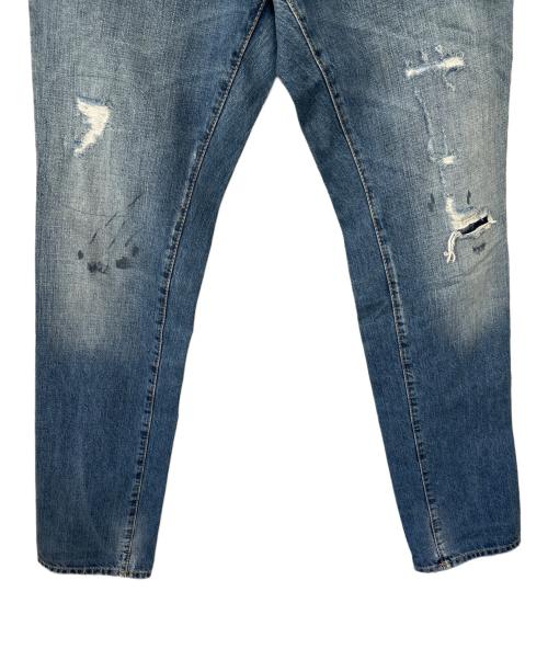 DSQUARED2（ディースクエアード）DSQUARED2 (ディースクエアード) リペア加工デニムパンツ インディゴ サイズ:48の古着・服飾アイテム