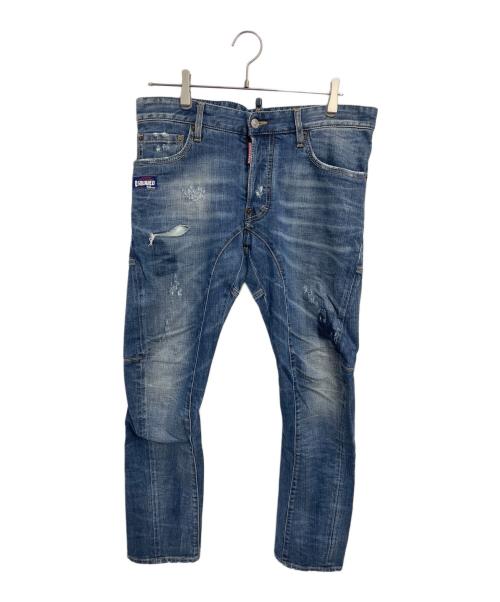 DSQUARED2（ディースクエアード）DSQUARED2 (ディースクエアード) ダメージ加工デニムパンツ インディゴ サイズ:48の古着・服飾アイテム