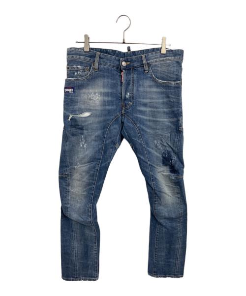 DSQUARED2（ディースクエアード）DSQUARED2 (ディースクエアード) ダメージ加工デニムパンツ インディゴ サイズ:48の古着・服飾アイテム